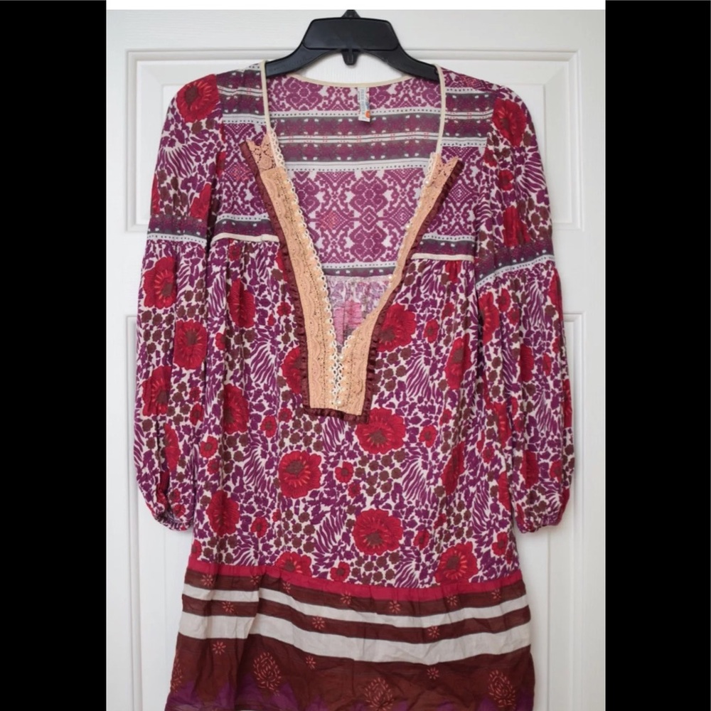 Free people maroon tunic blouse - Small